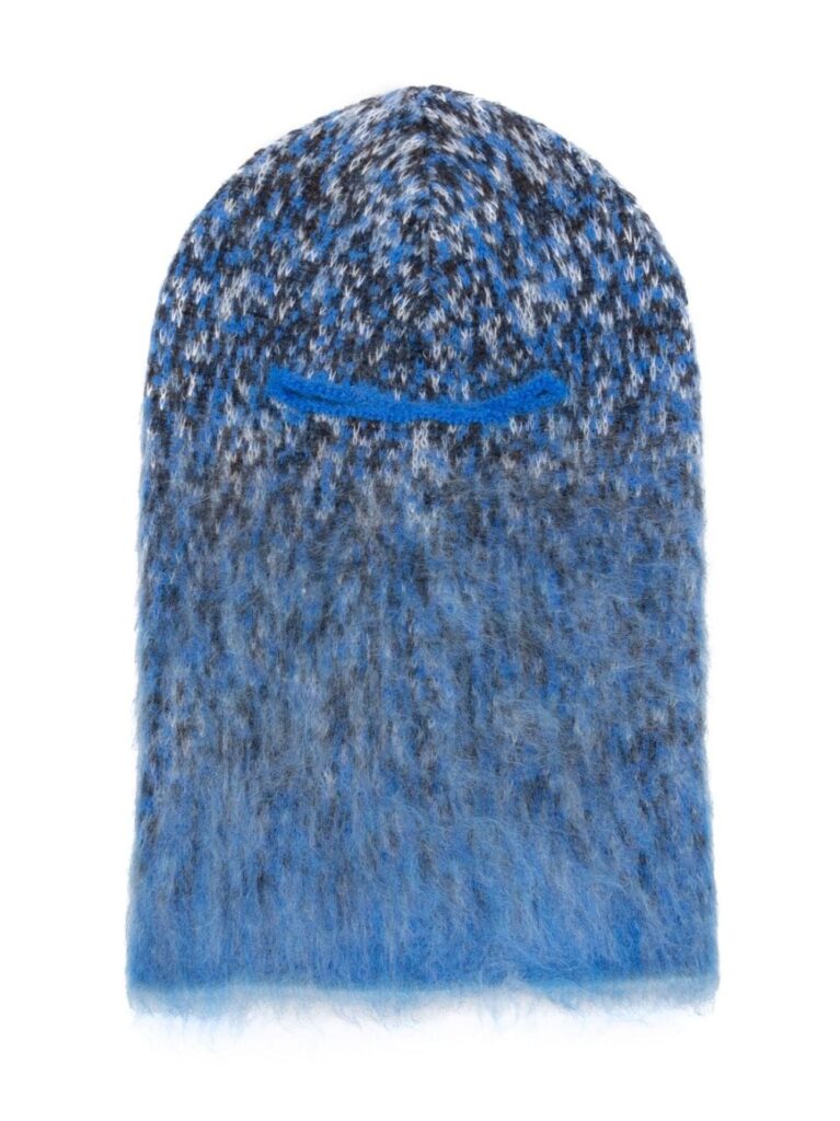 Off-White speckle-knit mohair-blend balaclava