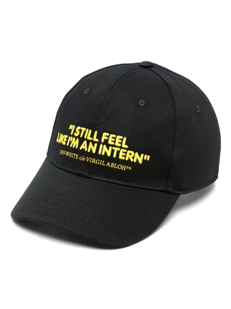 Off-White text-embroidered cotton baseball cap
