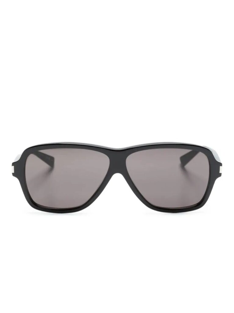 Saint Laurent logo-embossed oversize-frame sunglasses