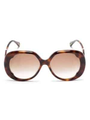 Chloé Eyewear logo-lettering oversize-frame sunglasses