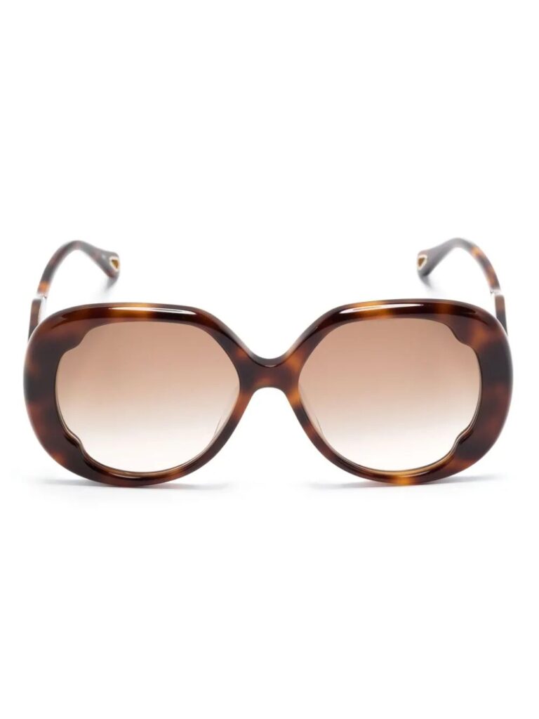 Chloé Eyewear logo-lettering oversize-frame sunglasses