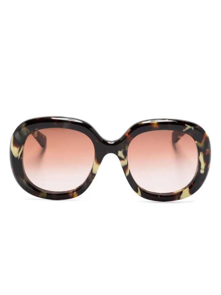 Chloé Eyewear tortoiseshell-effect oversize-frame gradient sunglasses