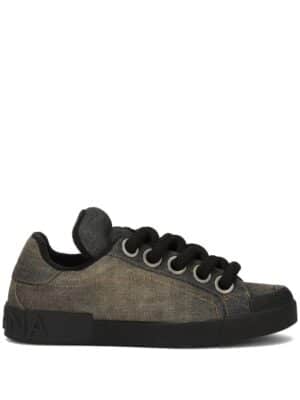 Dolce & Gabbana denim lace-up sneakers
