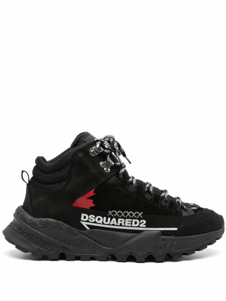 Dsquared2 logo-print panelled hiking boots