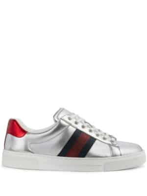 Gucci Ace metallic-effect leather sneakers