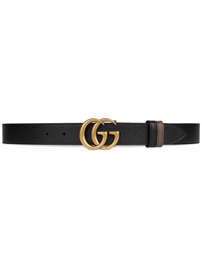 Gucci Double G buckle thin reversible belt