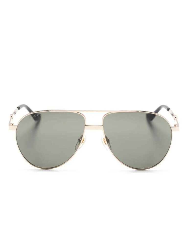 Gucci Eyewear Web-detail pilot-frame sunglasses
