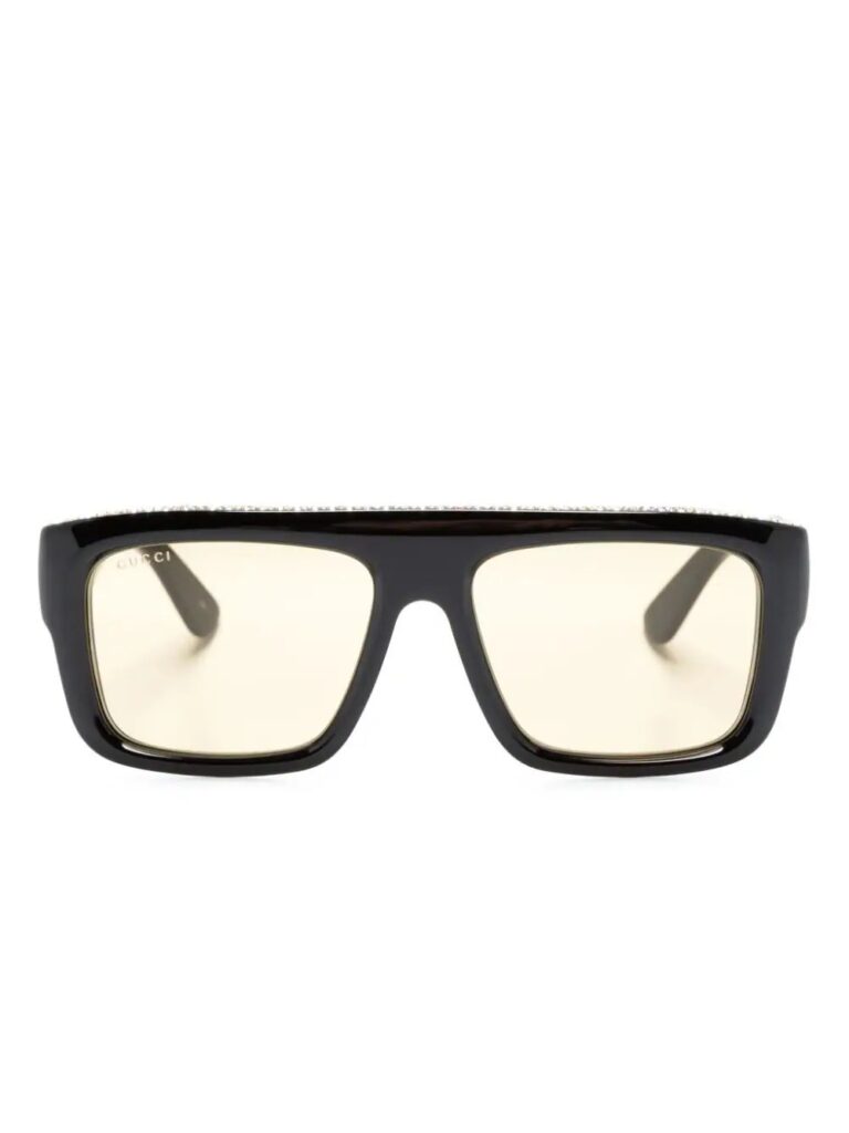 Gucci Eyewear crystal-embellished rectangle-frame sunglasses