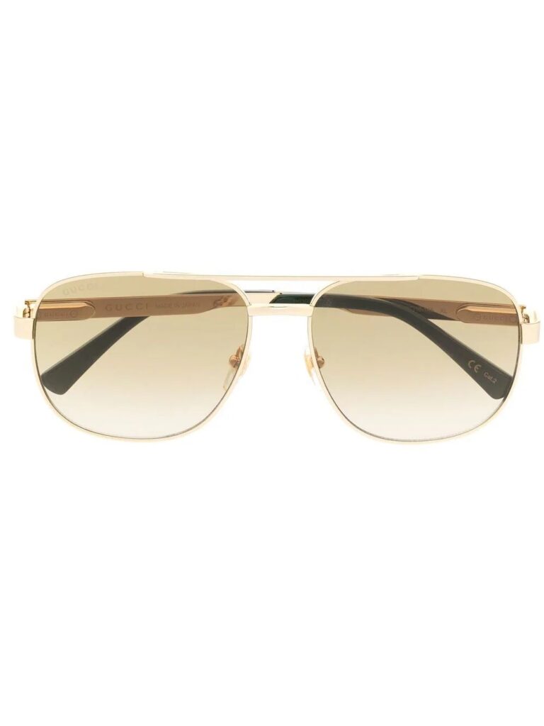 Gucci Eyewear logo-engrave pilot-frame sunglasses