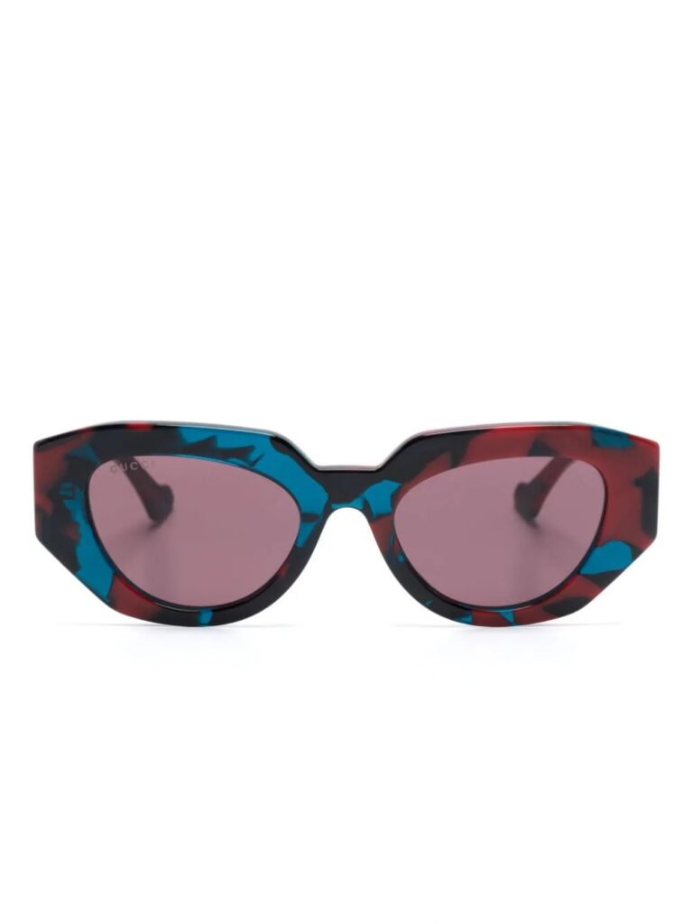 Gucci Eyewear tortoiseshell-effect geometric-frame glasses