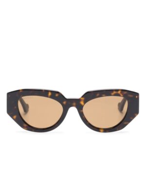 Gucci Eyewear tortoiseshell-effect geometric-frame glasses