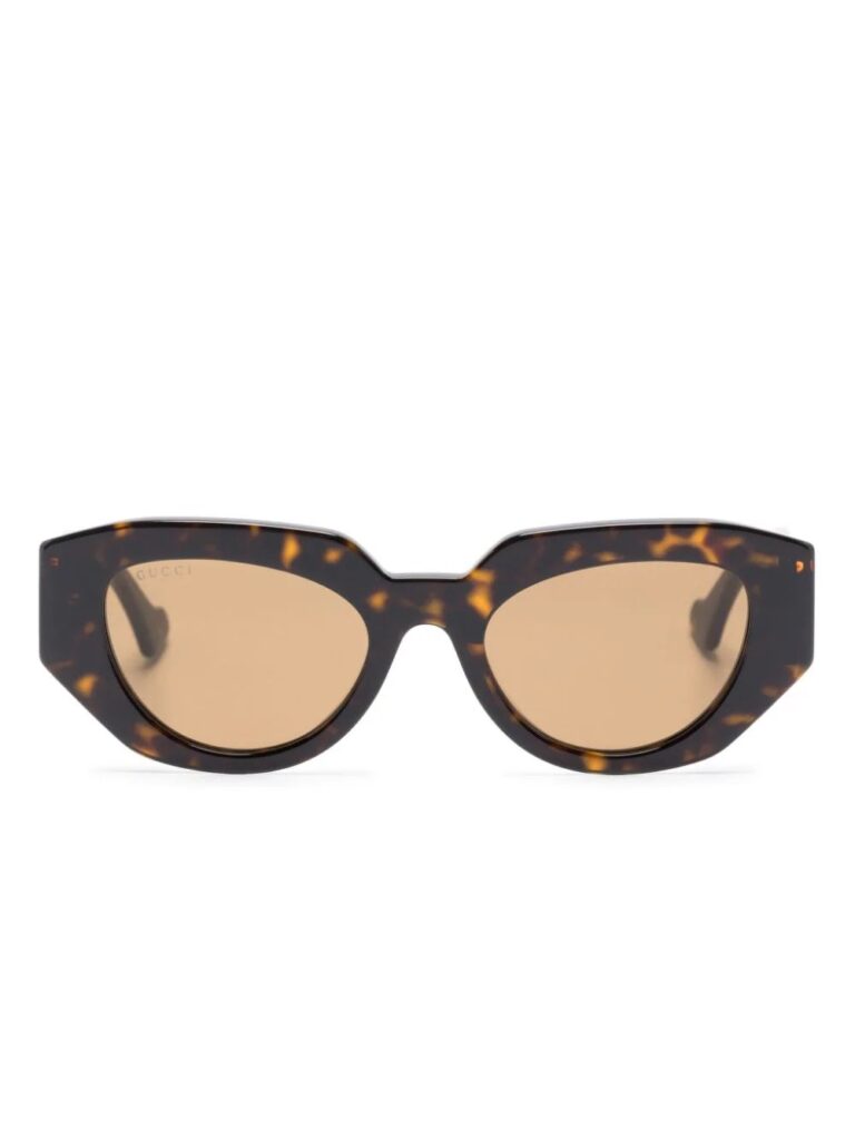 Gucci Eyewear tortoiseshell-effect geometric-frame glasses