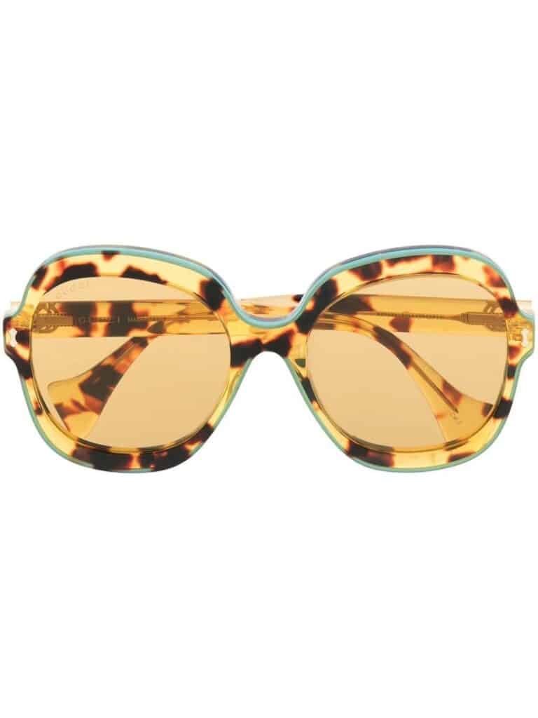 Gucci Eyewear tortoiseshell-effect oversize-frame sunglasses