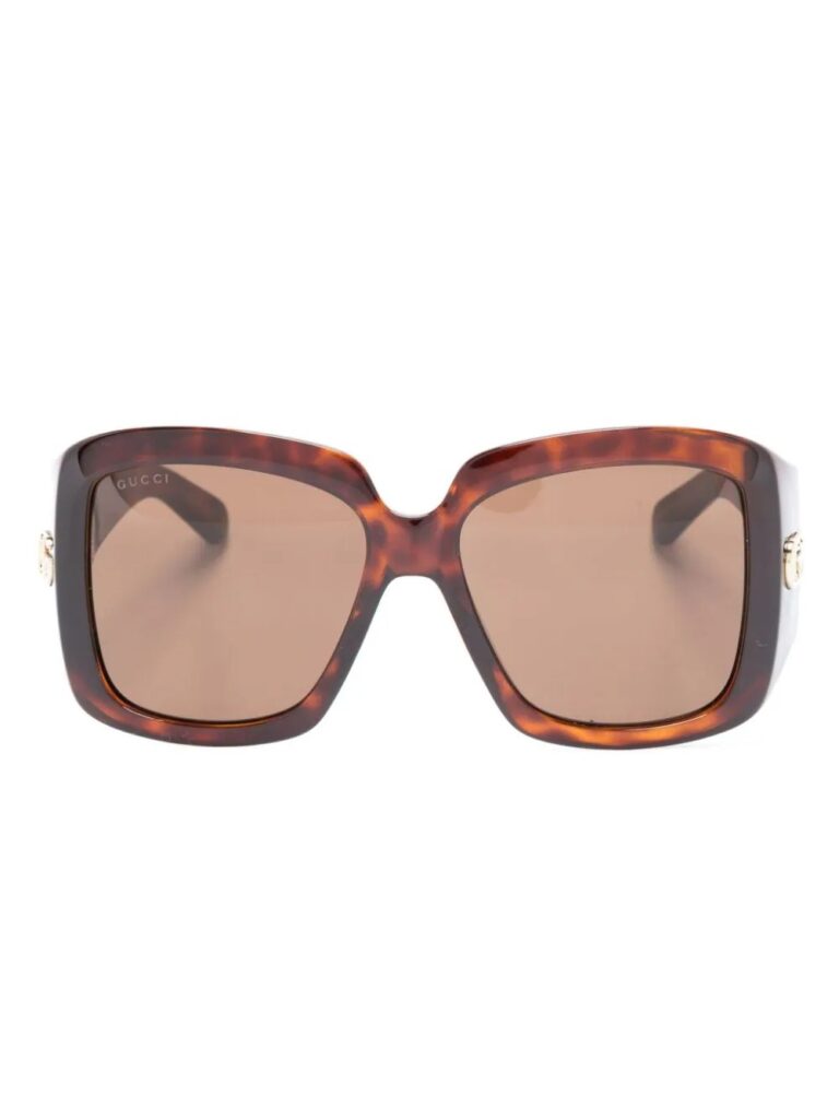 Gucci Eyewear tortoiseshell-effect oversized-frame sunglasses