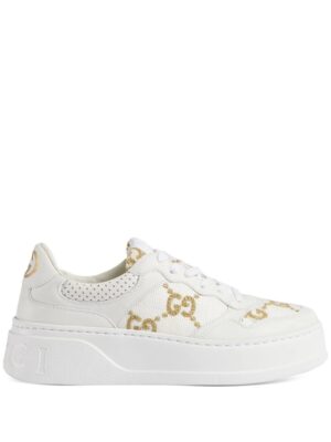 Gucci GG-embroidered leather sneakers