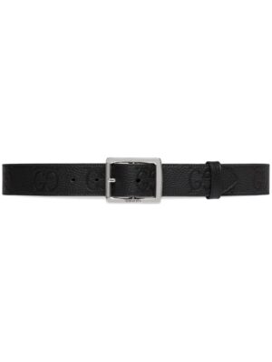 Gucci GG logo-debossed leather belt