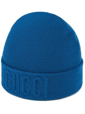 Gucci logo-embossed wool beanie