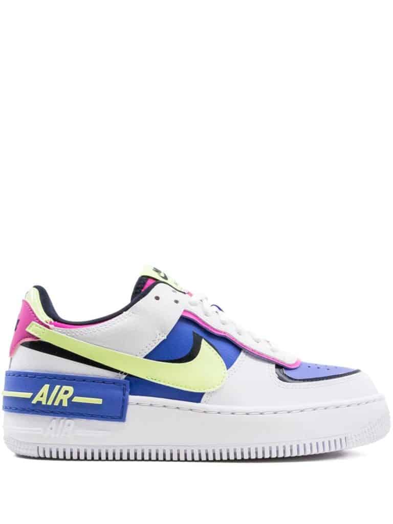 Nike Air Force 1 Shadow "White/Barely Volt/Sapphire/Fir" sneakers