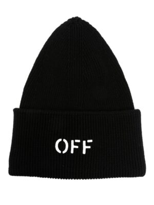 Off-White Off Stamp ribbed-knit beanie