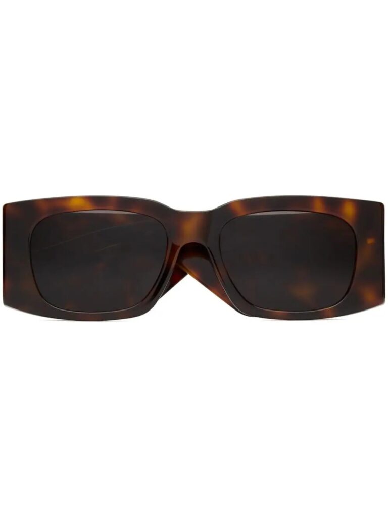 Saint Laurent Eyewear logo-print tortoiseshell-effect sunglasses