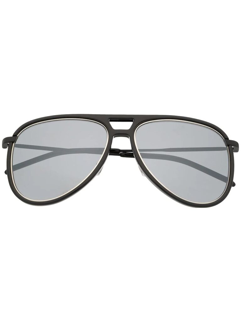 Saint Laurent Eyewear mirrored pilot-frame sunglasses