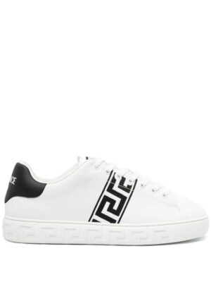Versace Greca-embroidered leather sneakers