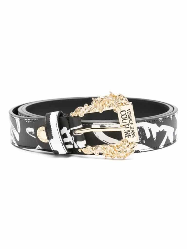 Versace Jeans Couture Graffiti-print leather belt