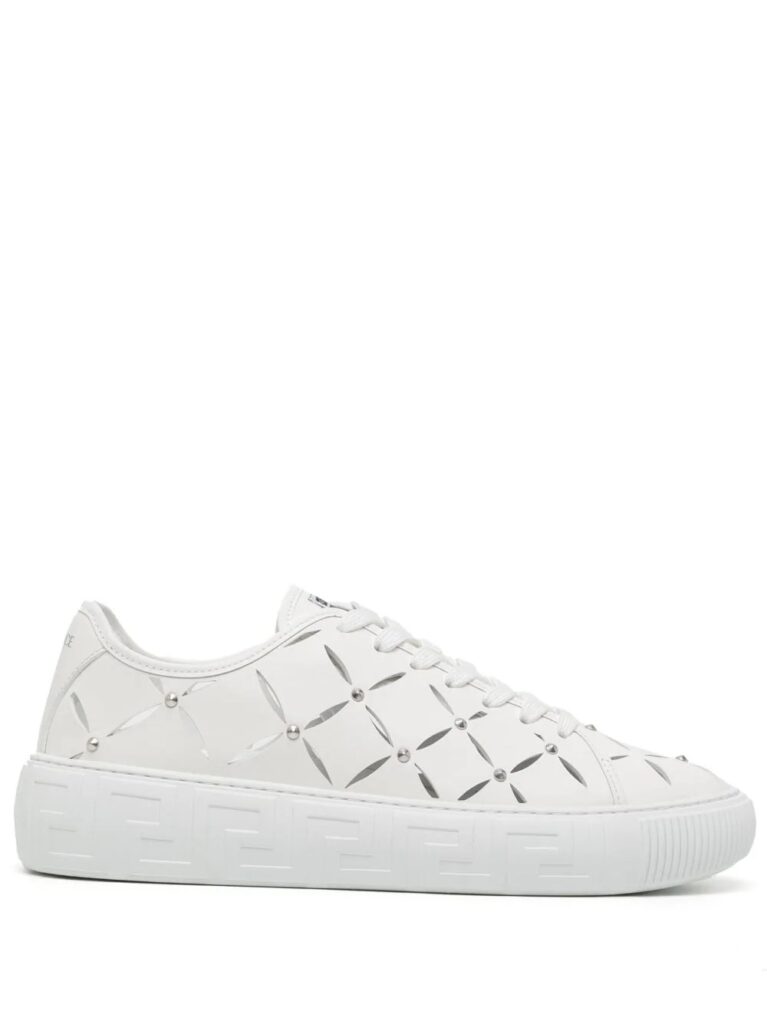 Versace slashed leather sneakers