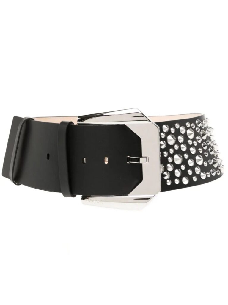 Versace stud-embellished leather belt