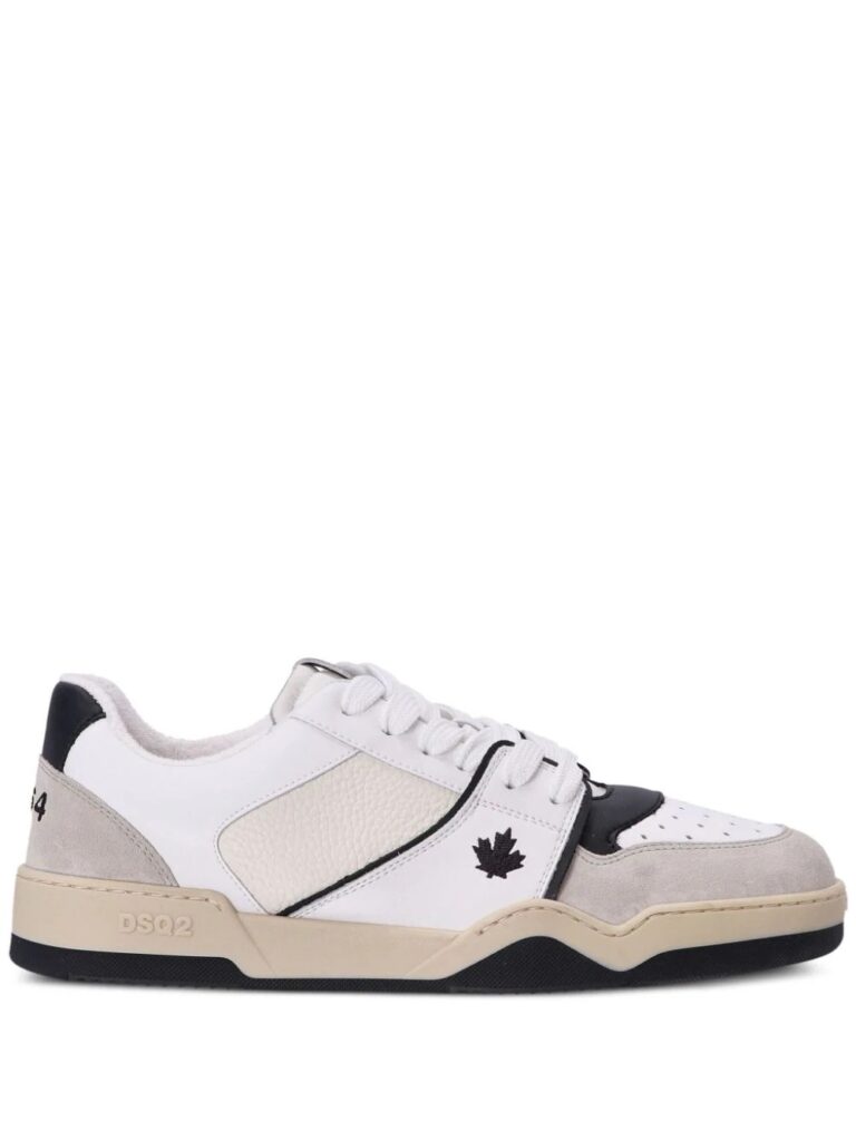 Dsquared2 Spiker leaf-embroidered leather sneakers