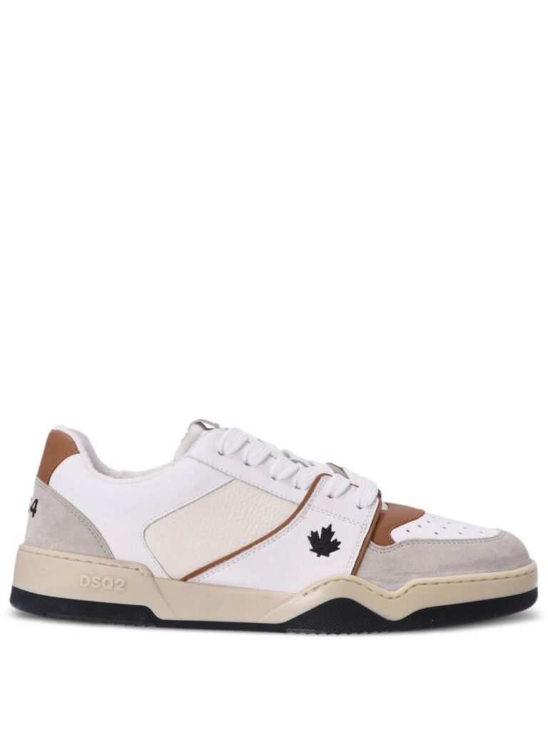 Dsquared2 Spiker leaf-embroidered leather sneakers