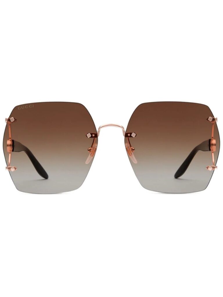 Gucci Eyewear geometric-lenses rimless sunglasses