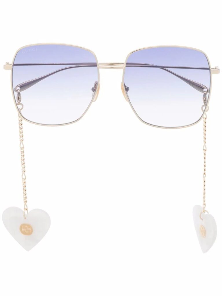 Gucci Eyewear heart pedant square-frame sunglasses