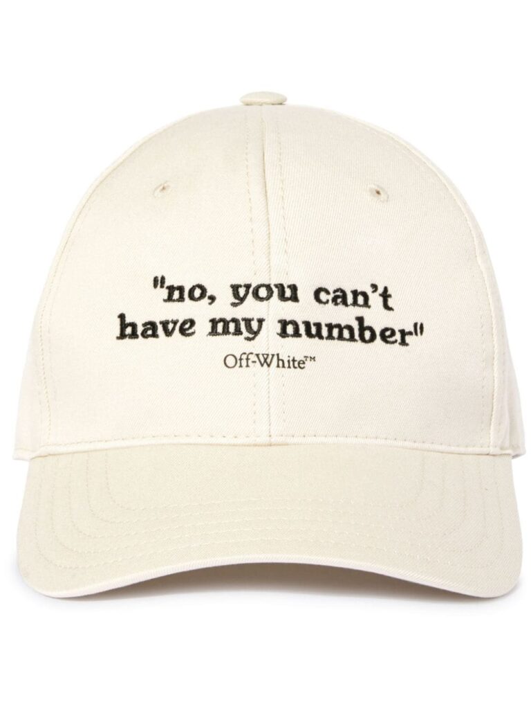 Off-White Quotes cotton baseball cap