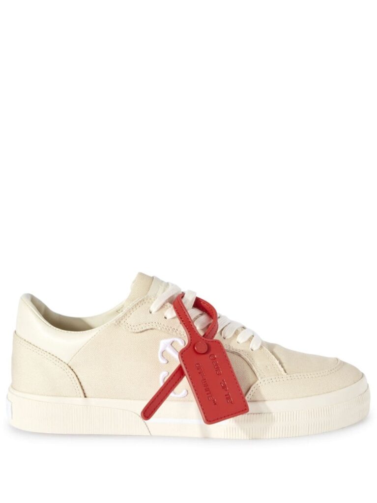 Off-White Vulcanized contrasting-tag canvas sneakers