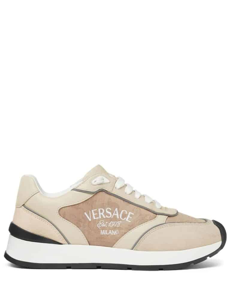 Versace logo-embroidered panelled sneakers