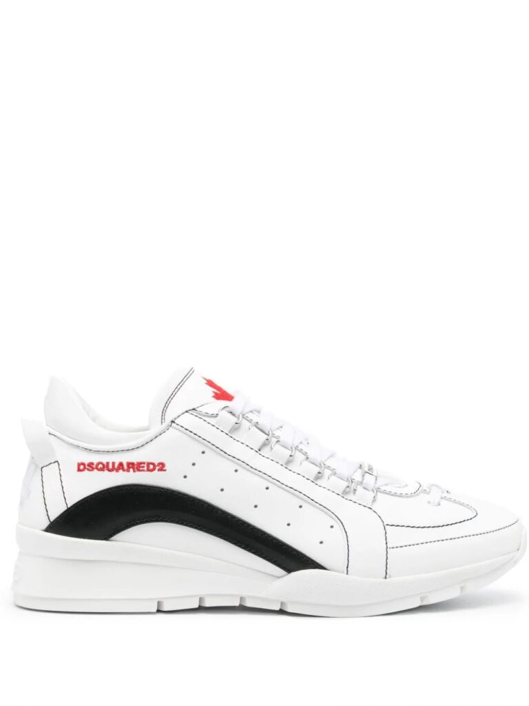 Dsquared2 logo-embroidered leather sneakers