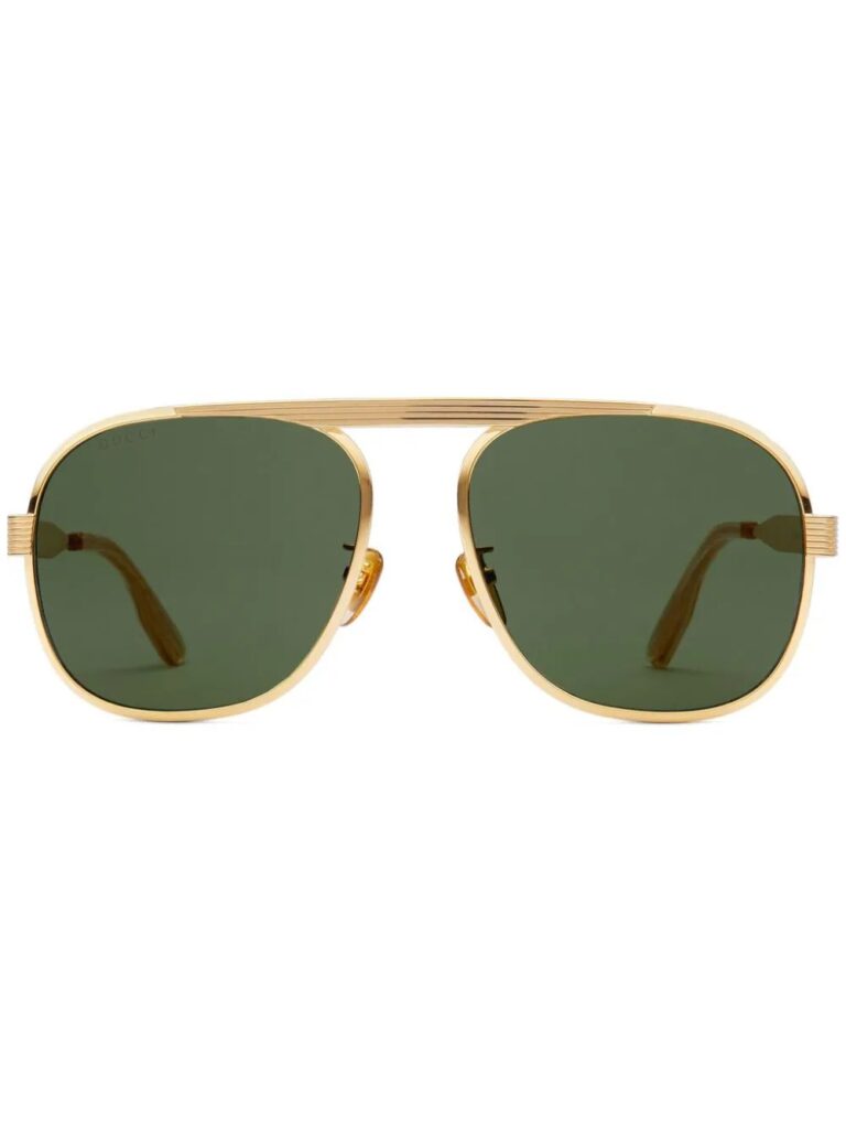 Gucci Eyewear logo-engraved pilot-frame sunglasses