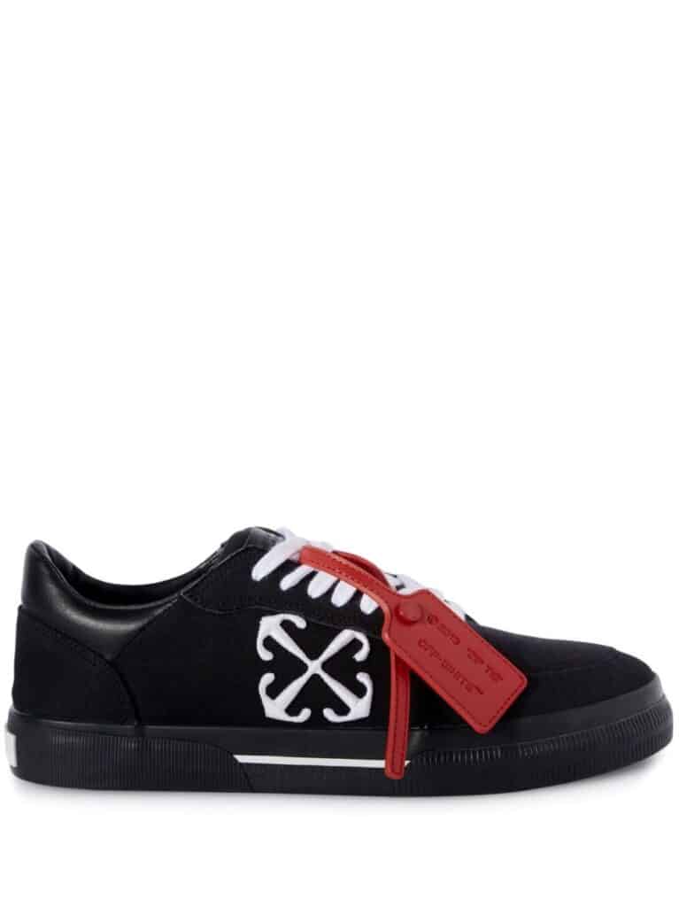 Off-White Vulcanized contrasting-tag canvas sneakers