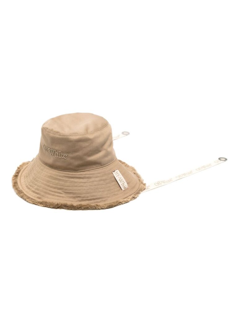 Off-White logo-embroidered cotton bucket hat