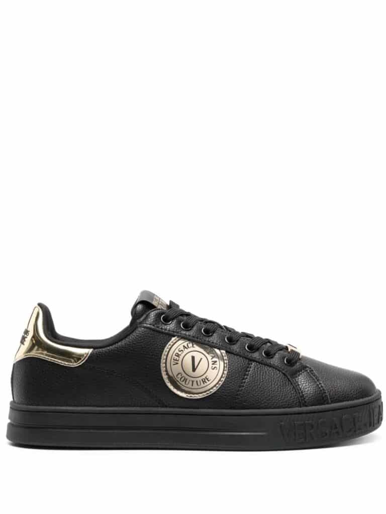Versace Jeans Couture logo-patch leather sneakers