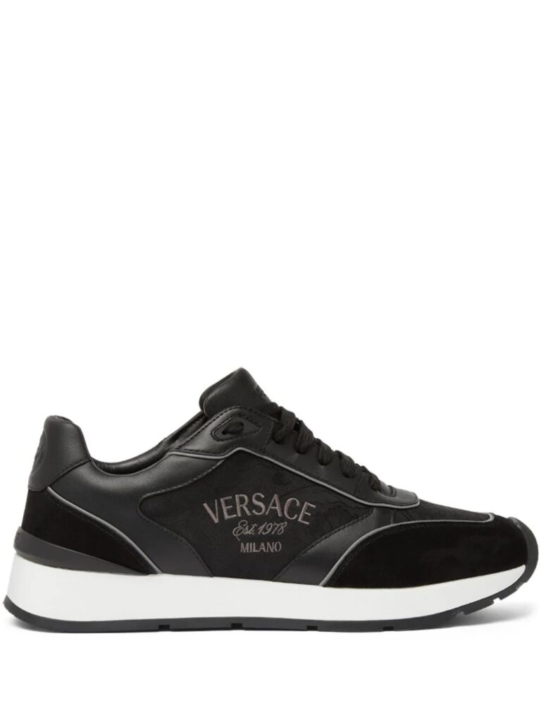 Versace logo-embroidered panelled sneakers