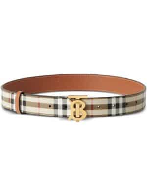 Burberry Check and Leather TB Belt