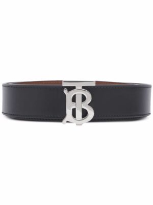 Burberry Monogram-buckle reversible leather belt