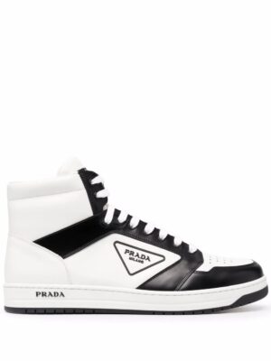 Prada triangle-logo contrast-trim sneakers