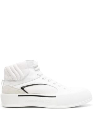 Alexander McQueen Seal-embroidered leather sneakers