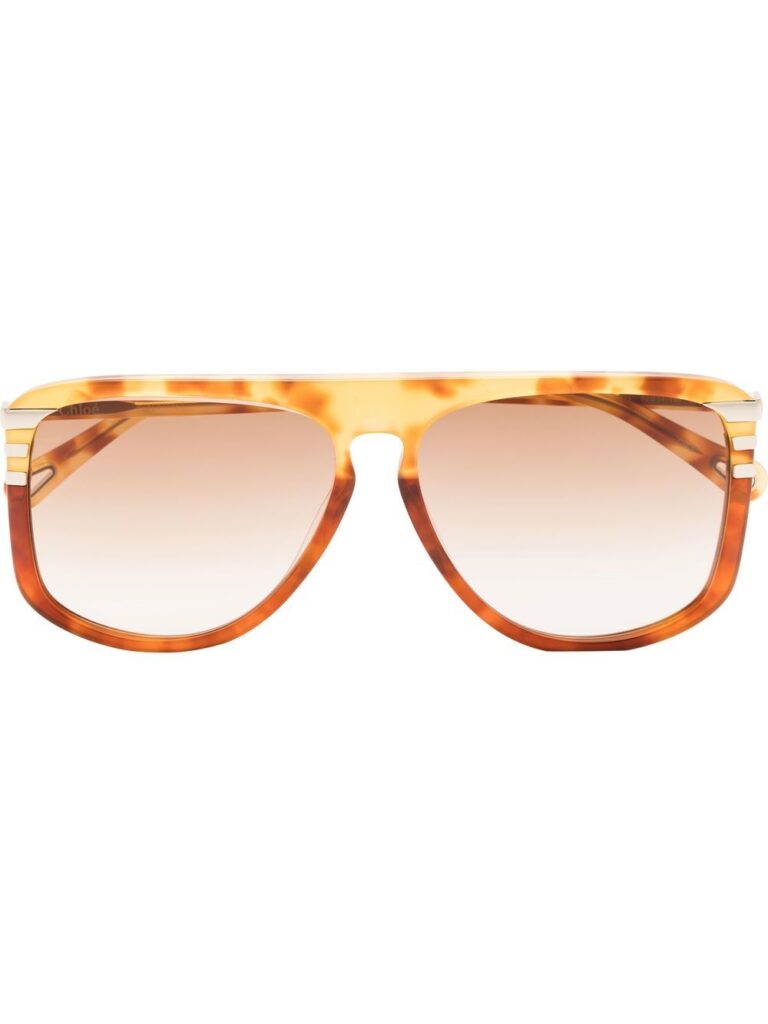 Chloé Eyewear pilot-frame tortoiseshell-effect sunglasses
