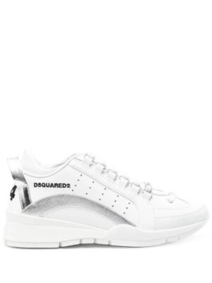 Dsquared2 logo-embroidered leather sneakers