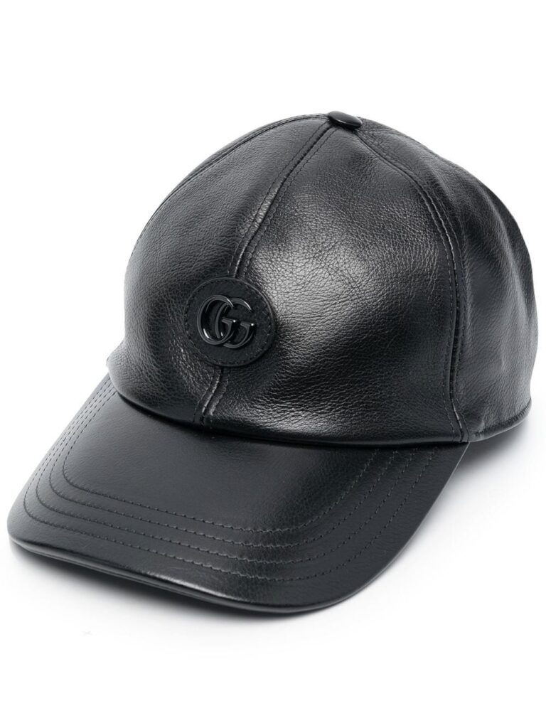 Gucci Double G leather baseball hat