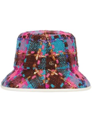 Gucci checked tweed bucket hat